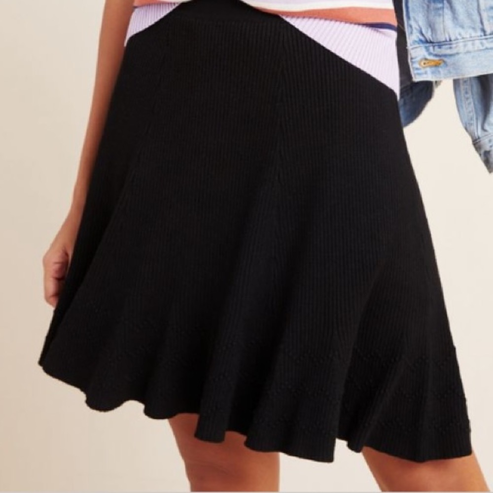 NWOT Anthropologie Maeve Jovie Ribbed Sweater Mini Skirt Sz S